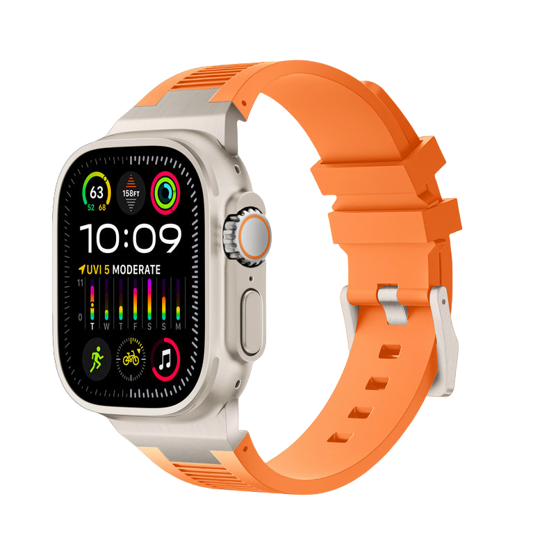 Apple Watch Soft Rubber Band – Elegant Horizontal Pressed Texture