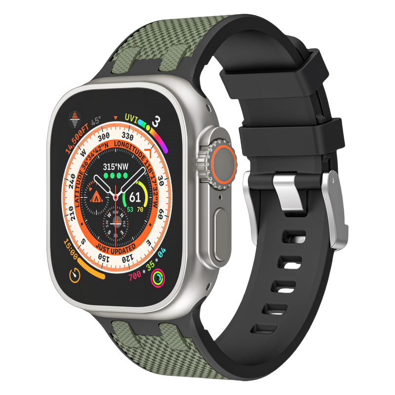 Modern Dual-Color Rubber Strap for Apple Watch