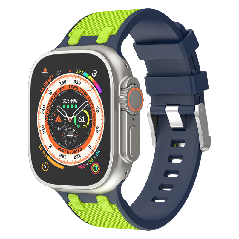 Modern Dual-Color Rubber Strap for Apple Watch