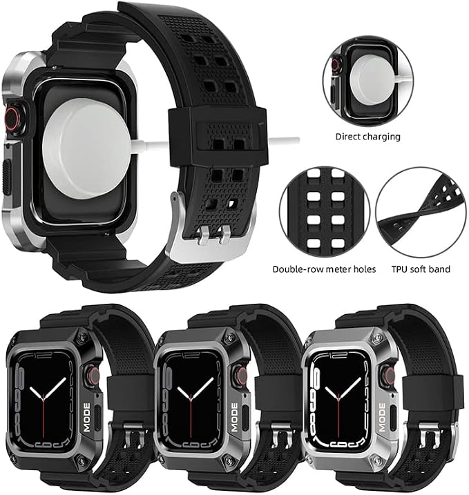 Tactical Stealth Military-Grade Rugged Case with Band for Apple Watch