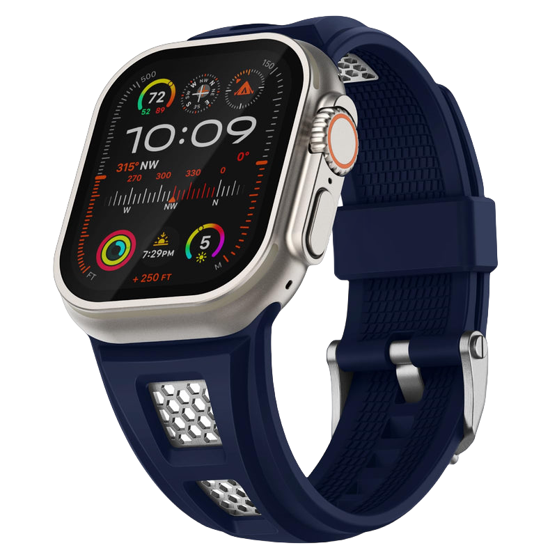 HexaGrid Soft Rubber Band for Apple Watch – Rugged Mechanical Design
