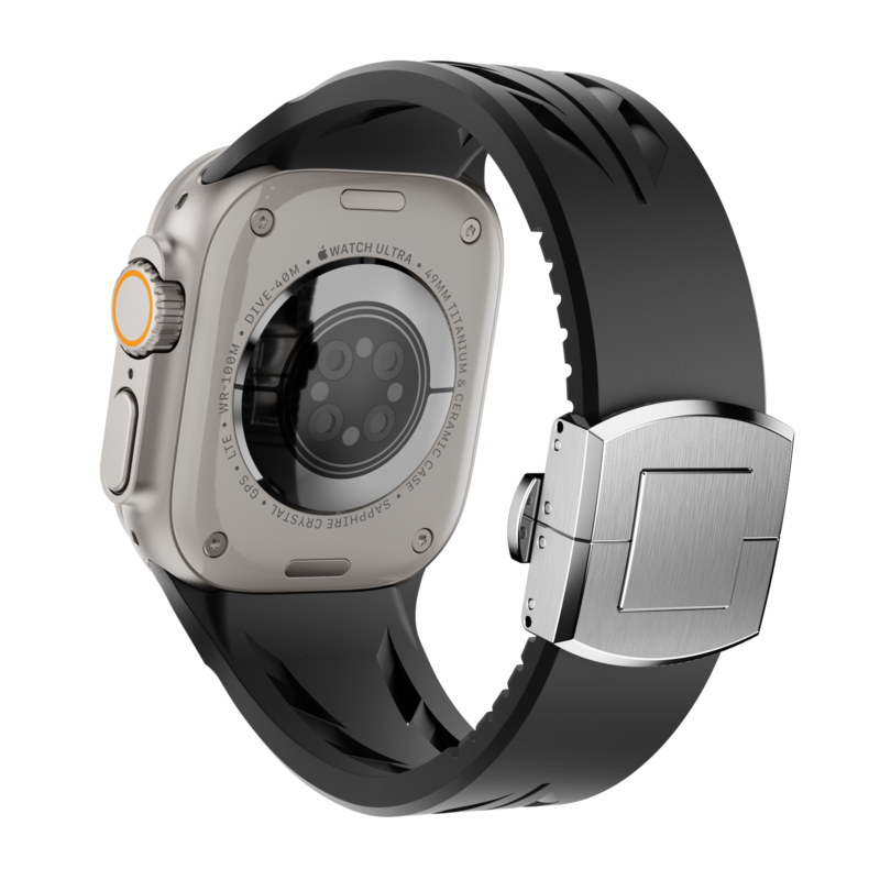 Aerodynamic Design with Dual-Button Clasp Band for Apple Watch