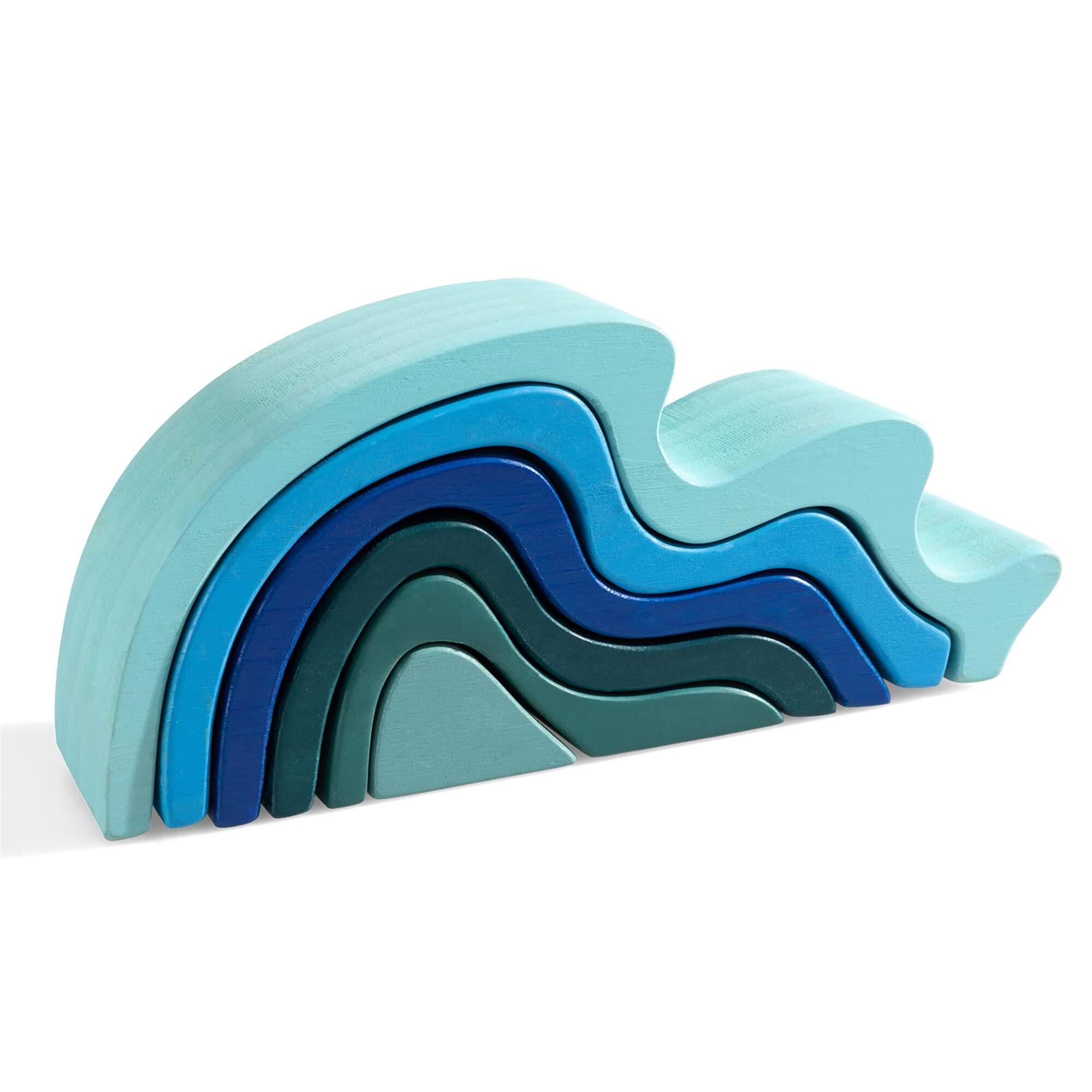 Water Wave Elements Wooden Stacker