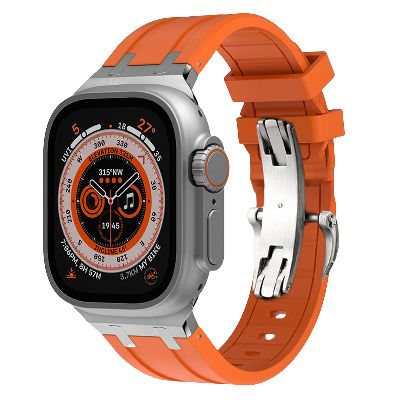 Rugged Silicone Strap with Titanium Adapters for Apple Watch - Pulse Series