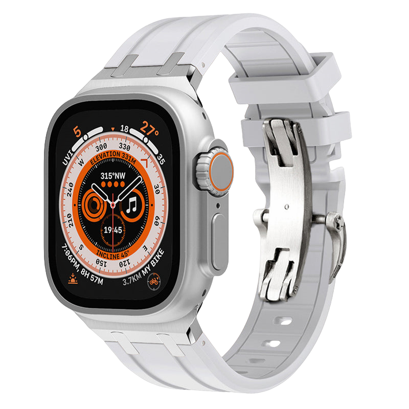 Rugged Silicone Strap with Titanium Adapters for Apple Watch - Pulse Series