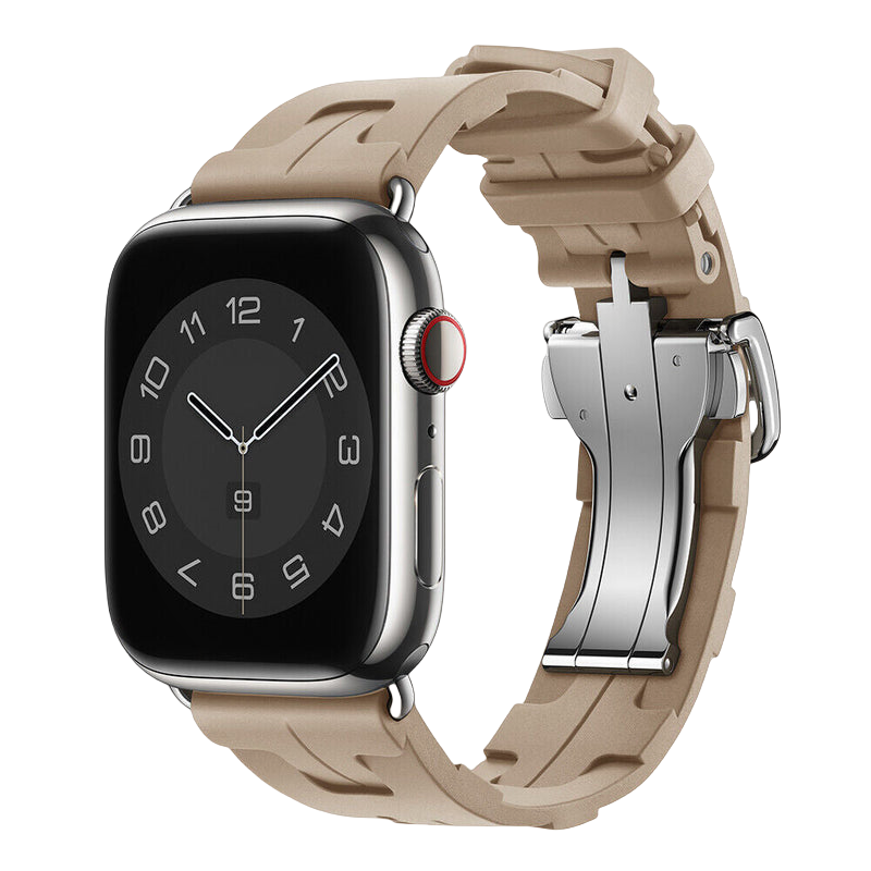 Advanced Rubber Band for Apple Watch – High End Steel Clasp & Mechanical Design