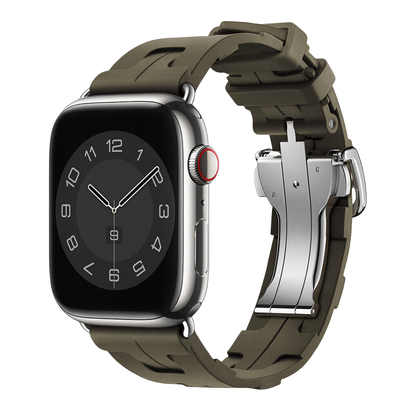 Advanced Rubber Band for Apple Watch – High End Steel Clasp & Mechanical Design