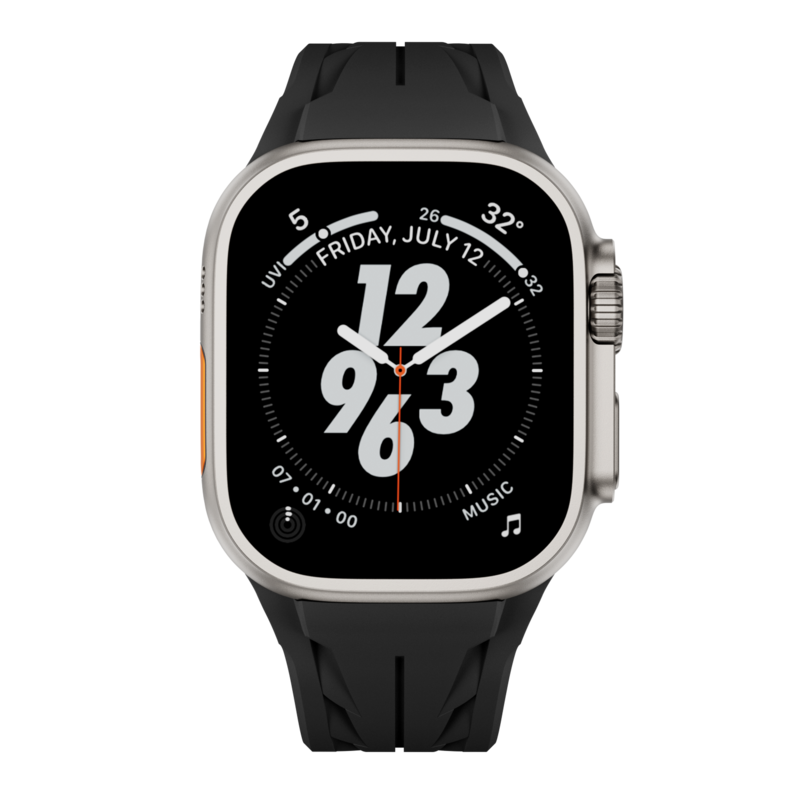 Aerodynamic Design with Dual-Button Clasp Band for Apple Watch