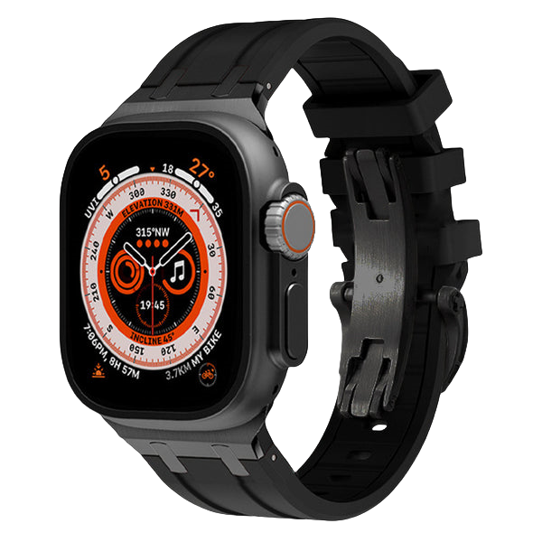 Rugged Silicone Strap with Titanium Adapters for Apple Watch - Pulse Series
