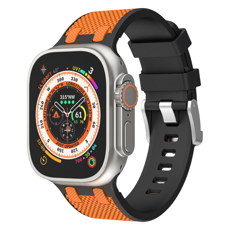 Modern Dual-Color Rubber Strap for Apple Watch