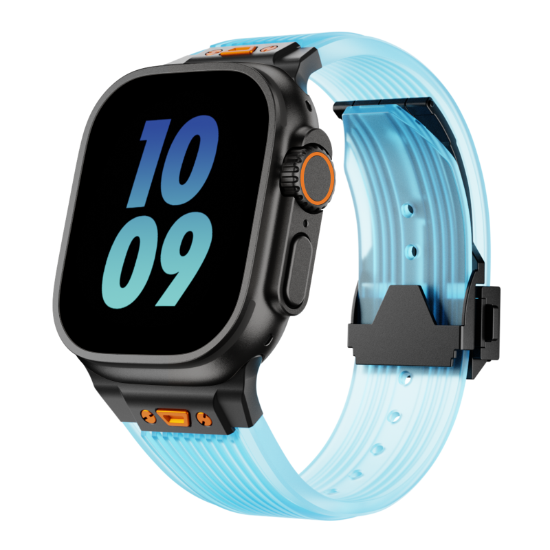 Crystal Clear Silicone Band with Streamlined Texture for Apple Watch