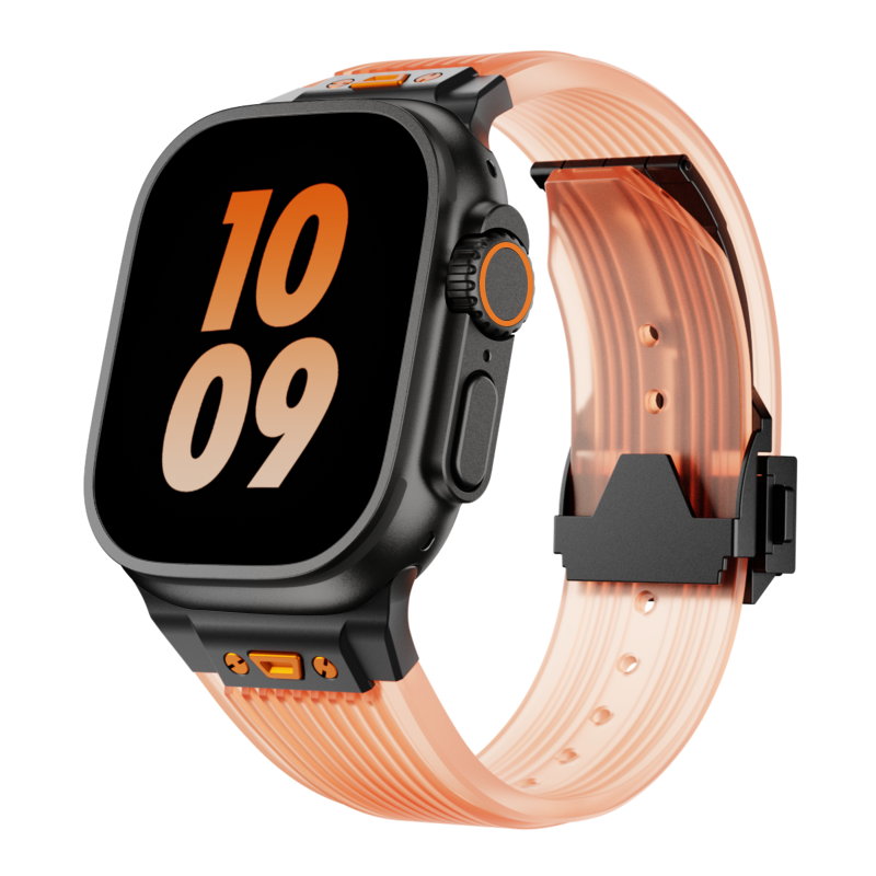 Crystal Clear Silicone Band with Streamlined Texture for Apple Watch