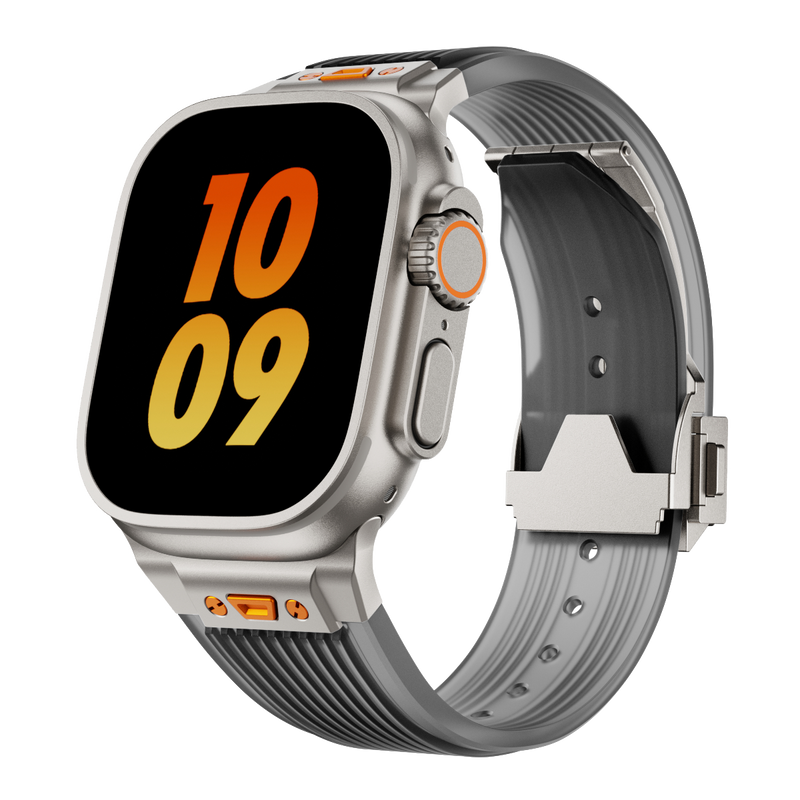 Crystal Clear Silicone Band with Streamlined Texture for Apple Watch