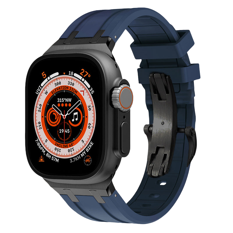 Rugged Silicone Strap with Titanium Adapters for Apple Watch - Pulse Series