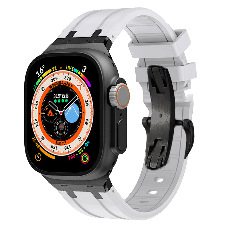 Rugged Silicone Strap with Titanium Adapters for Apple Watch - Pulse Series