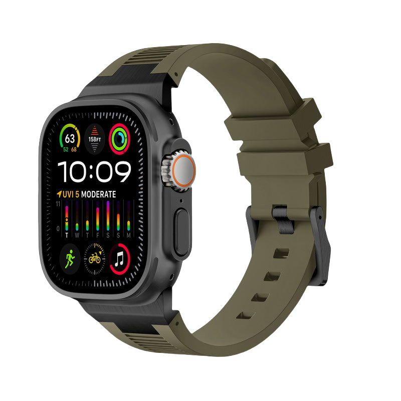 Apple Watch Soft Rubber Band – Elegant Horizontal Pressed Texture