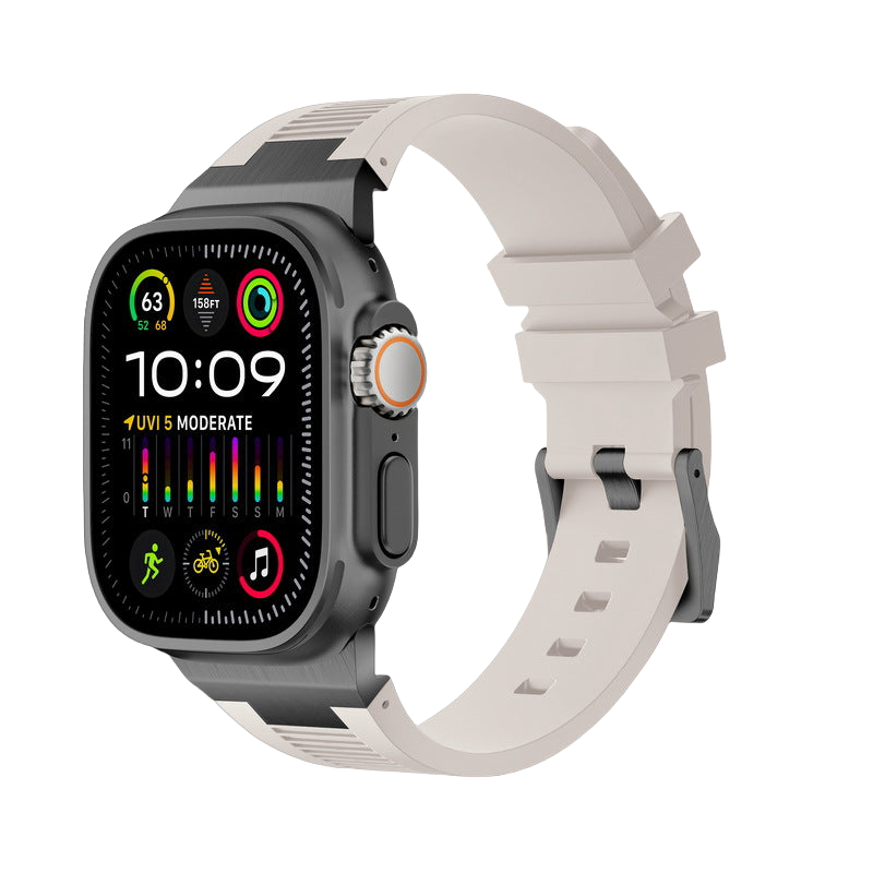 Apple Watch Soft Rubber Band – Elegant Horizontal Pressed Texture