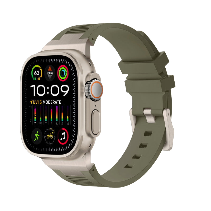Apple Watch Soft Rubber Band – Elegant Horizontal Pressed Texture