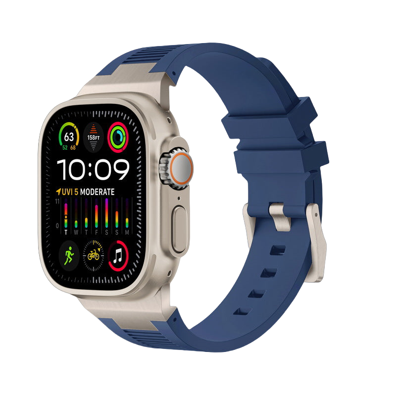 Apple Watch Soft Rubber Band – Elegant Horizontal Pressed Texture