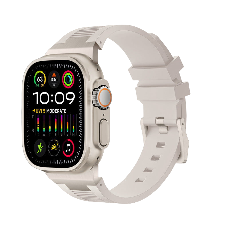 Apple Watch Soft Rubber Band – Elegant Horizontal Pressed Texture