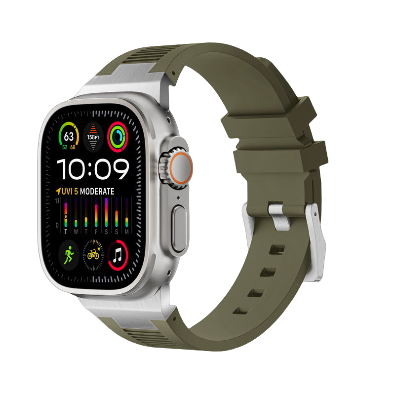 Apple Watch Soft Rubber Band – Elegant Horizontal Pressed Texture