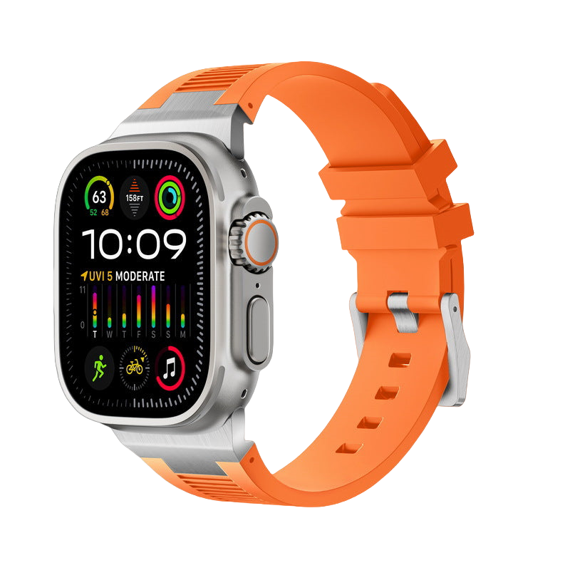 Apple Watch Soft Rubber Band – Elegant Horizontal Pressed Texture