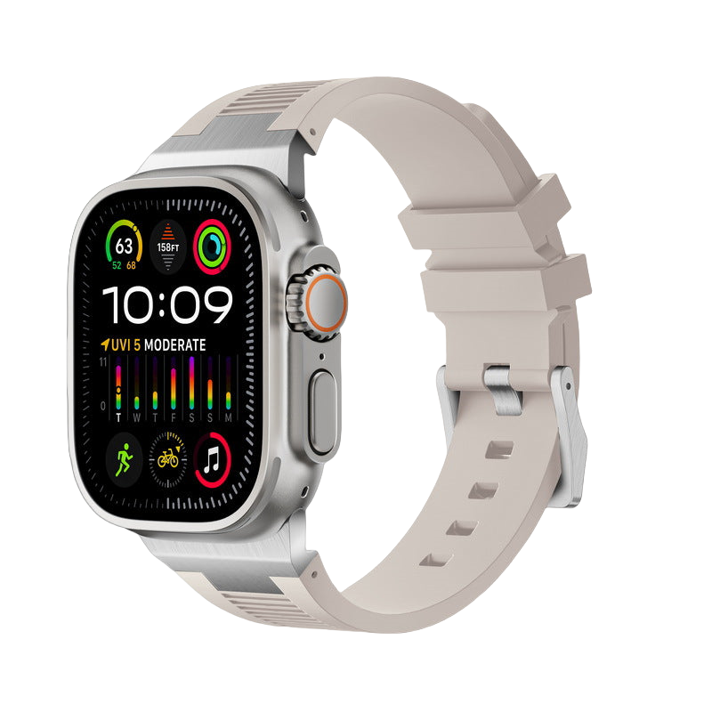 Apple Watch Soft Rubber Band – Elegant Horizontal Pressed Texture