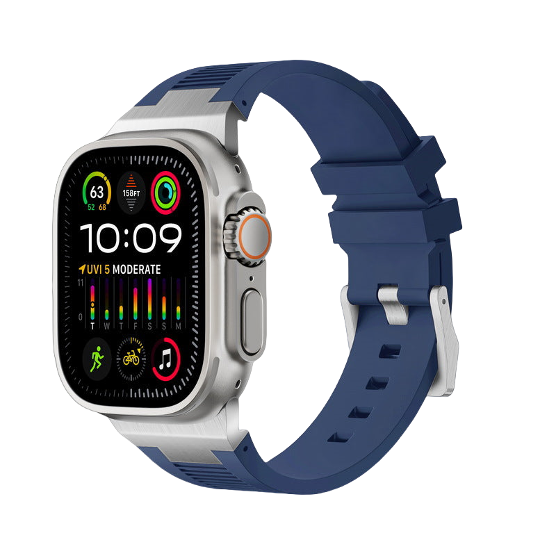 Apple Watch Soft Rubber Band – Elegant Horizontal Pressed Texture