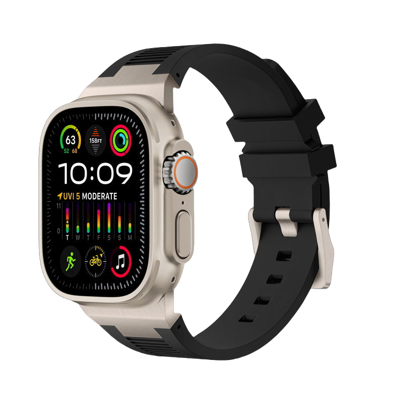 Apple Watch Soft Rubber Band – Elegant Horizontal Pressed Texture
