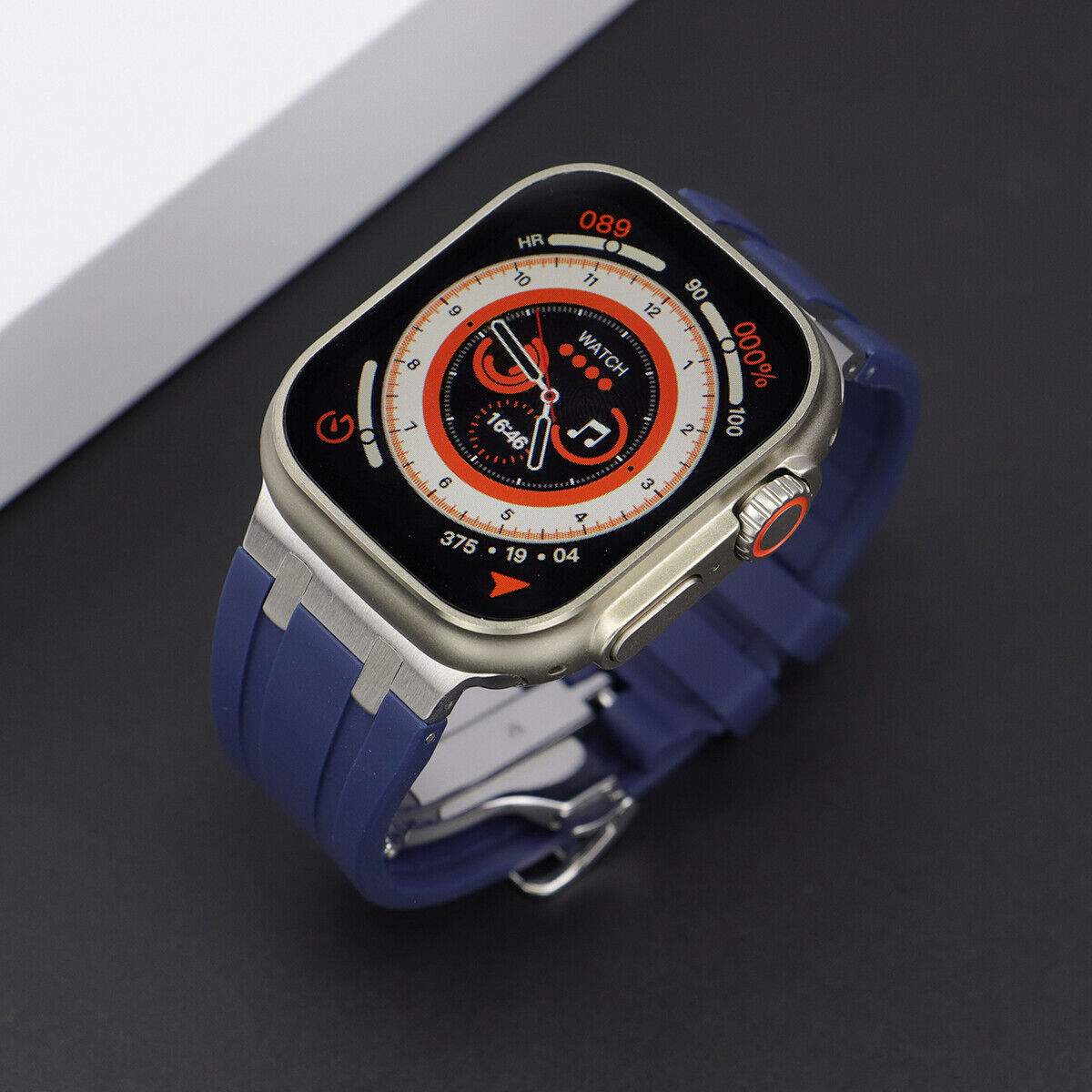 Sporty Elegance Rubber Band with Butterfly Clasp for Apple Watch