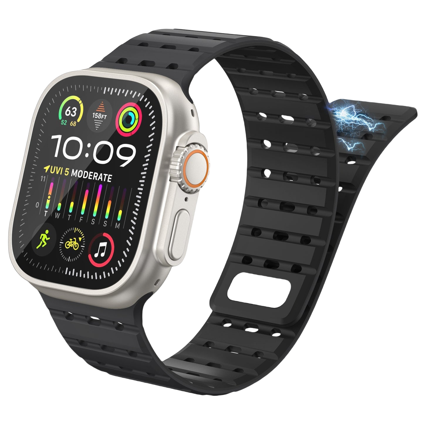 Tri-Hole Soft Rubber TPU Band for Apple Watch