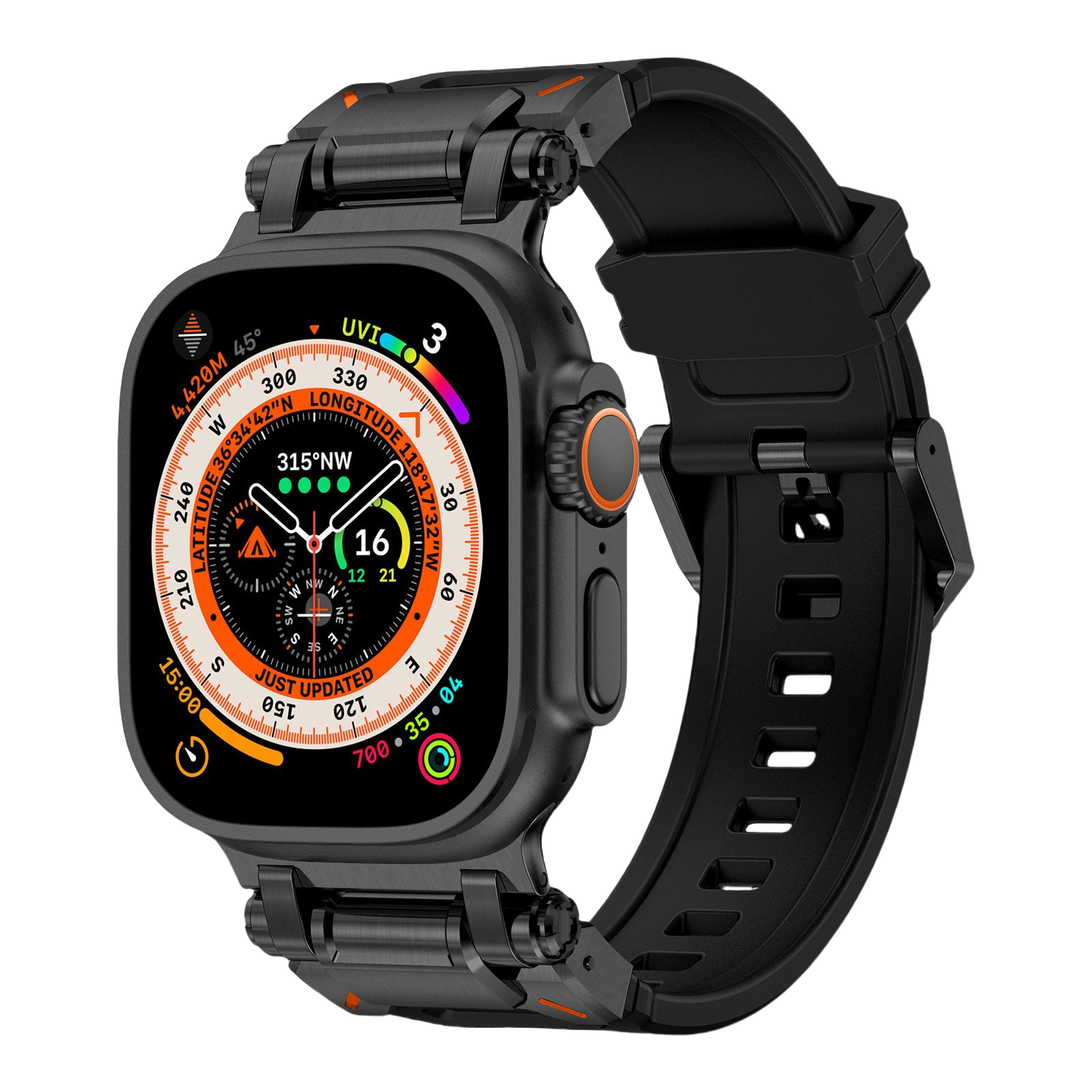 Durable Band for Apple Watch – Titanium-Colored Stainless Connector