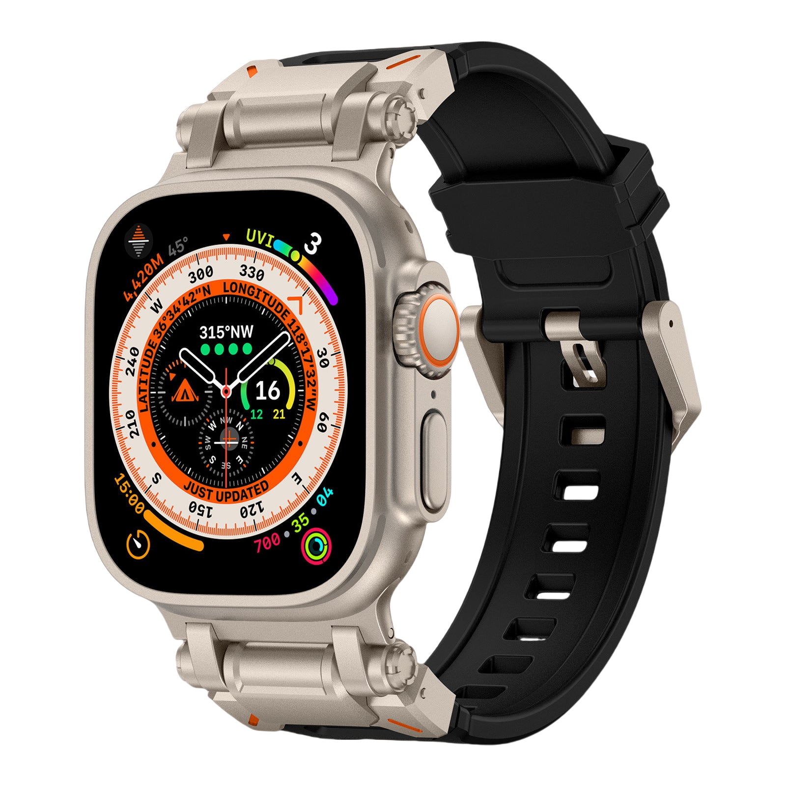 Durable Band for Apple Watch – Titanium-Colored Stainless Connector