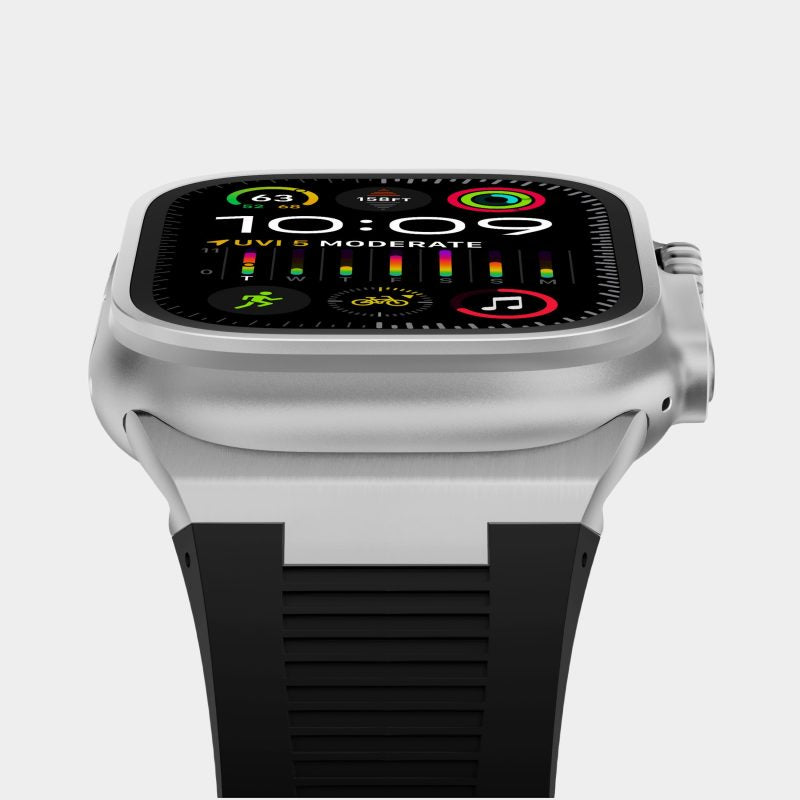 Apple Watch Soft Rubber Band – Elegant Horizontal Pressed Texture