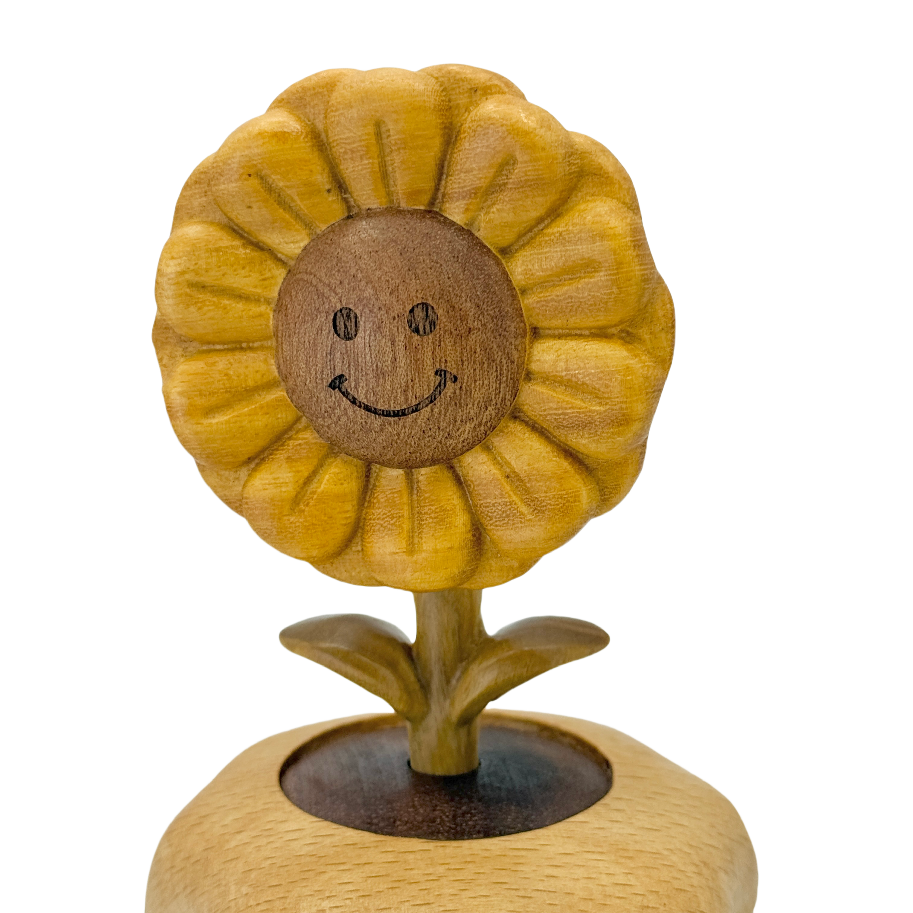 Smiling Sunflower Rotating Music Box