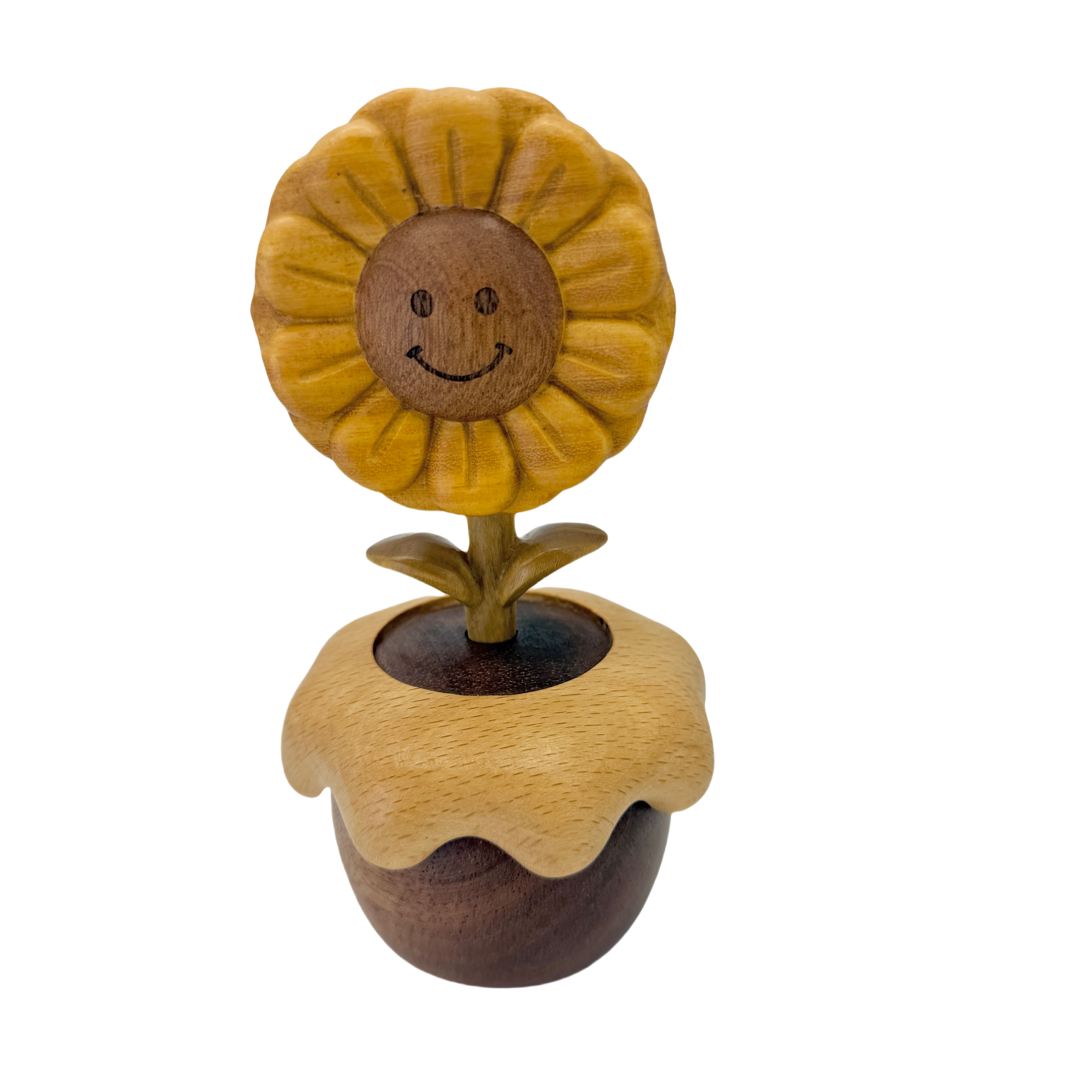 Smiling Sunflower Rotating Music Box