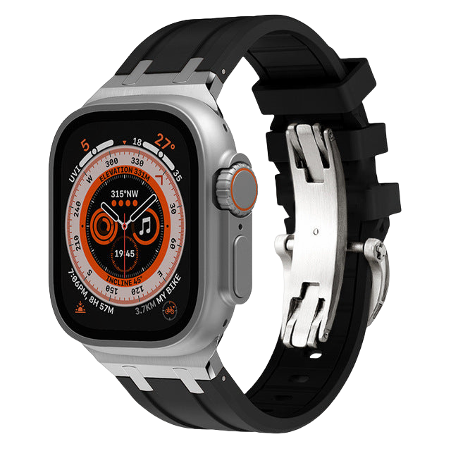 Rugged Silicone Strap with Titanium Adapters for Apple Watch - Pulse Series