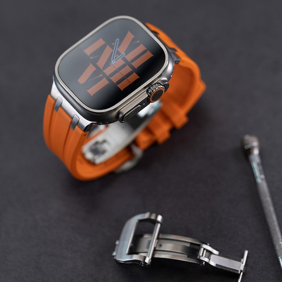 Rugged Silicone Strap with Titanium Adapters for Apple Watch - Pulse Series