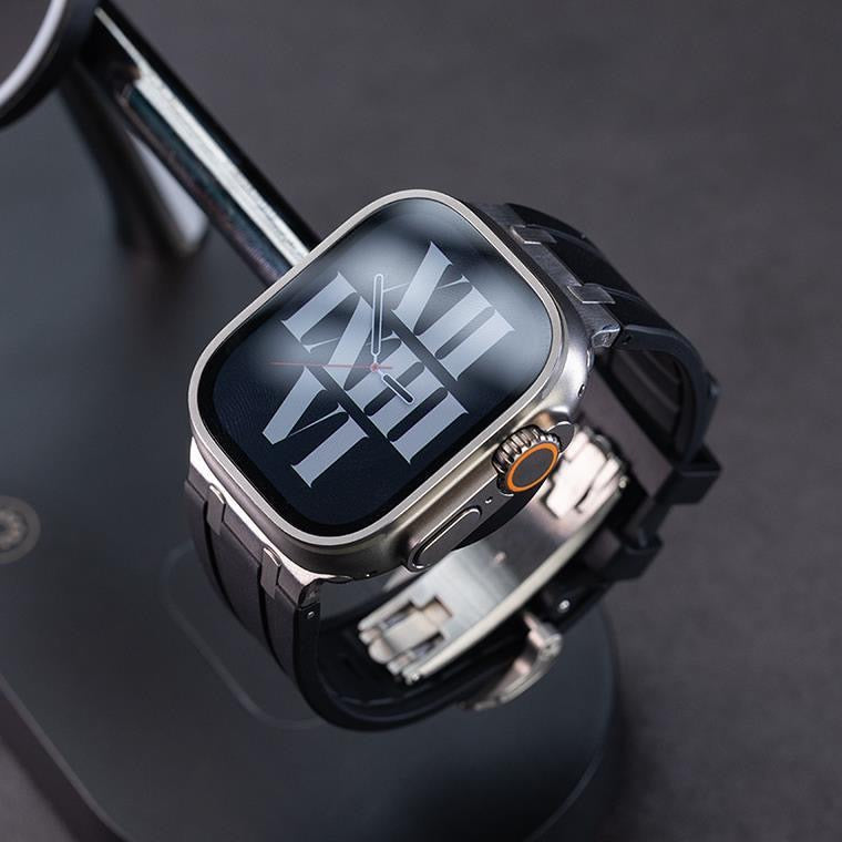 Rugged Silicone Strap with Titanium Adapters for Apple Watch - Pulse Series