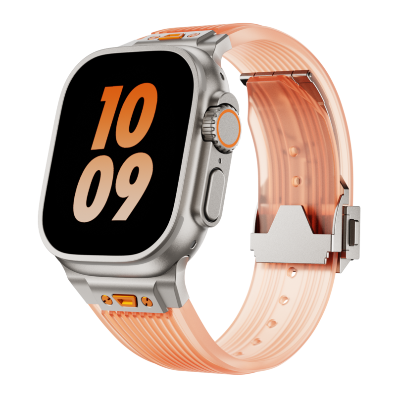 Crystal Clear Silicone Band with Streamlined Texture for Apple Watch