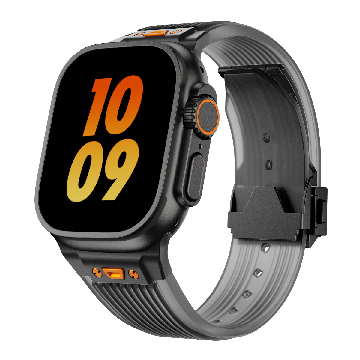 Crystal Clear Silicone Band with Streamlined Texture for Apple Watch