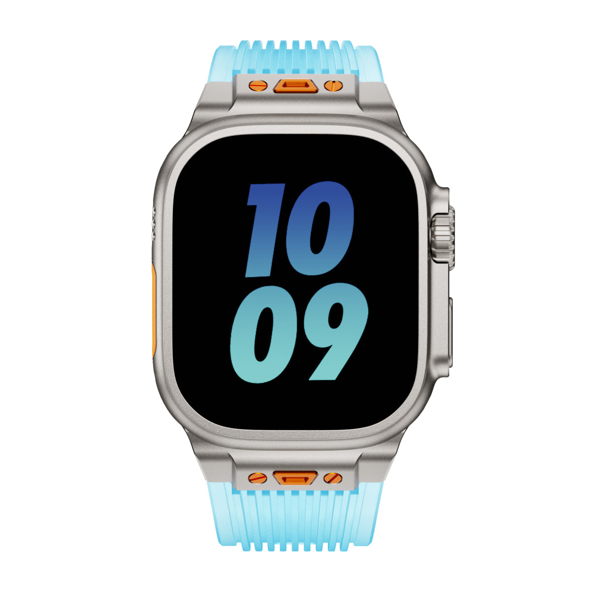 Crystal Clear Silicone Band with Streamlined Texture for Apple Watch