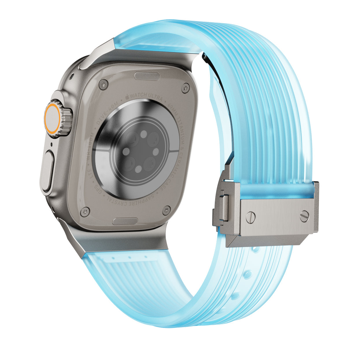 Crystal Clear Silicone Band with Streamlined Texture for Apple Watch