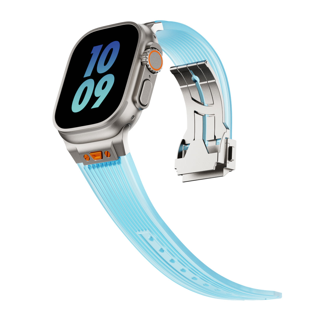Crystal Clear Silicone Band with Streamlined Texture for Apple Watch