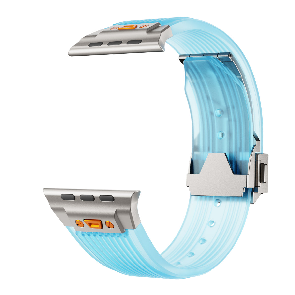 Crystal Clear Silicone Band with Streamlined Texture for Apple Watch