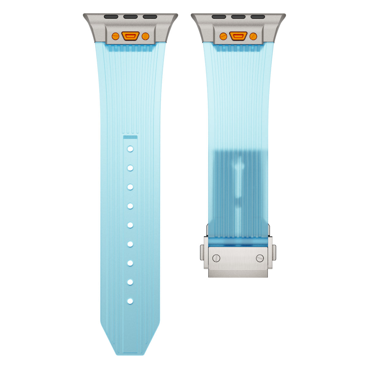 Crystal Clear Silicone Band with Streamlined Texture for Apple Watch