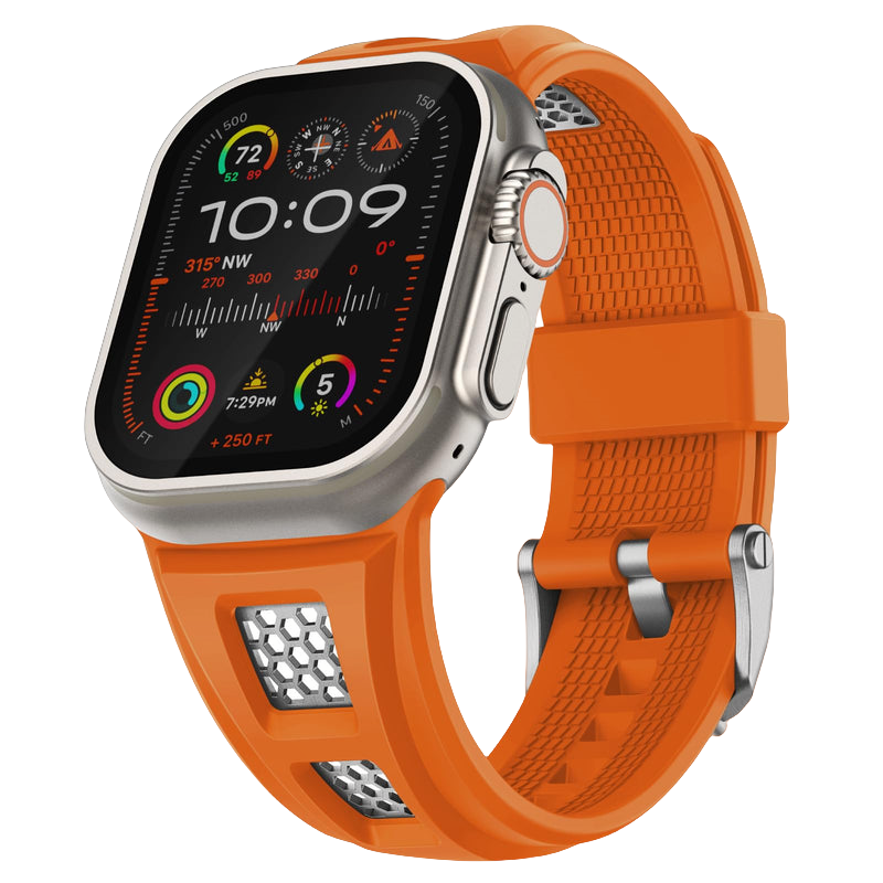 HexaGrid Soft Rubber Band for Apple Watch – Rugged Mechanical Design