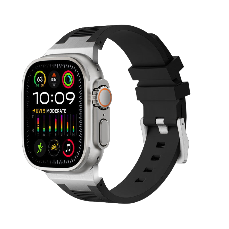 Apple Watch Soft Rubber Band – Elegant Horizontal Pressed Texture