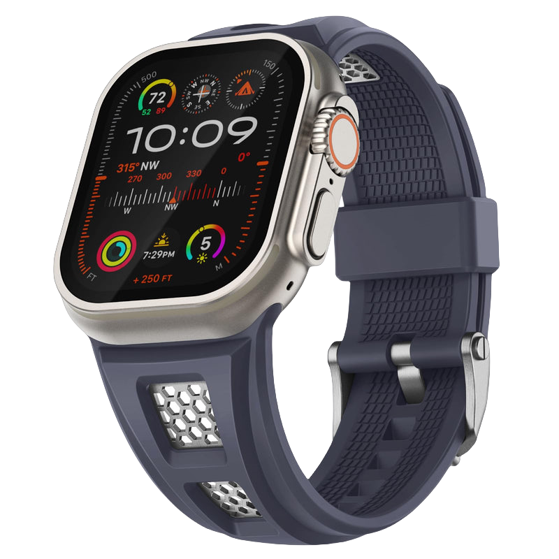 HexaGrid Soft Rubber Band for Apple Watch – Rugged Mechanical Design