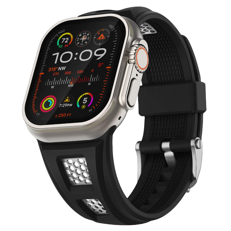 HexaGrid Soft Rubber Band for Apple Watch – Rugged Mechanical Design
